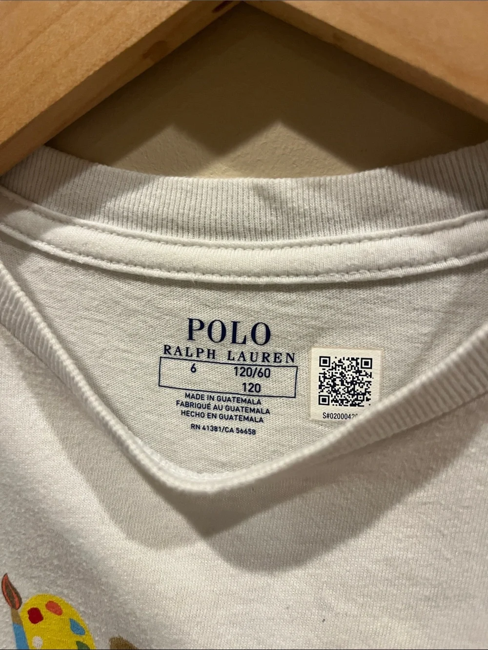 Ralph Lauren White Graphic Kids Tee with School Icons